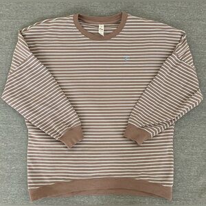 ZYIA Dust Stripe Crewneck Crop Sweatshirt Size XS